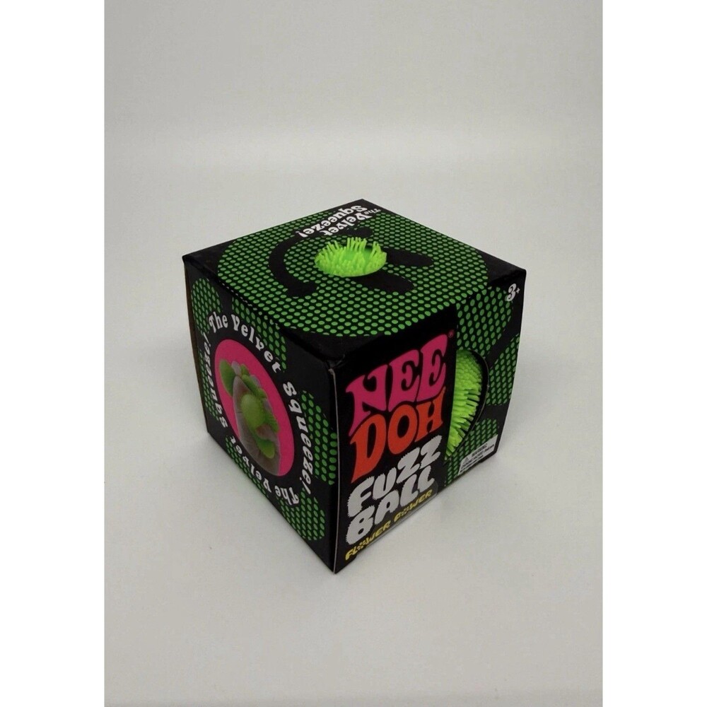 NeeDoh Fuzz Ball Flower Power Sensory Squeeze Toy AUTHENTIC GREEN